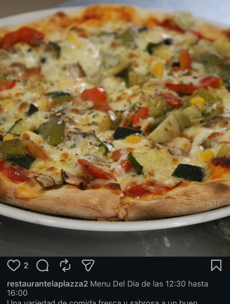 Vegetable pizza with courgette, peppers and mushrooms
